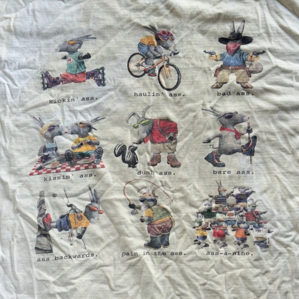 VINTAGE THE DUCK COMPANY HUMOR PARODY FUNNY TEE SHIRT MENS LARGE WHITE GRAPHIC